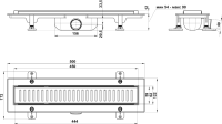 Душевой трап Good Door ТЛ00026 44,5x5,3 см, черный