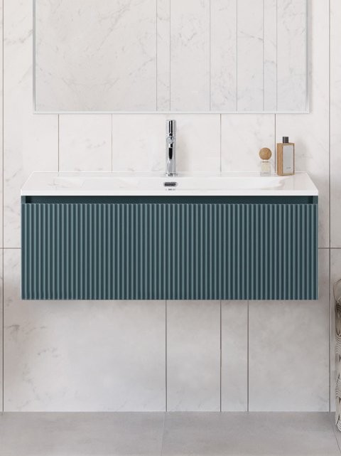 Тумба под раковину без столешницы BelBagno Uno 100 подвесная, 1 ящик, матовая голубая