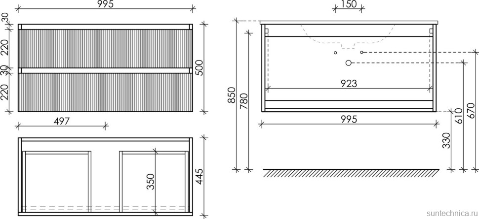 Мебель для ванной комнаты Sancos Snob R 100 см, bianco
