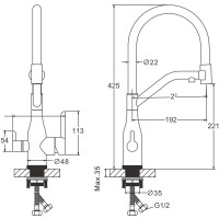 Смеситель для кухни BELZ B78815-5 с гибким изливом, брашированное золото