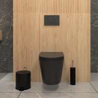 Унитаз подвесной Teymi Solli T40201MB с микрофлитом, безободковый, черный