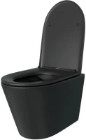 Унитаз подвесной Teymi Solli T40201MB с микрофлитом, безободковый, черный
