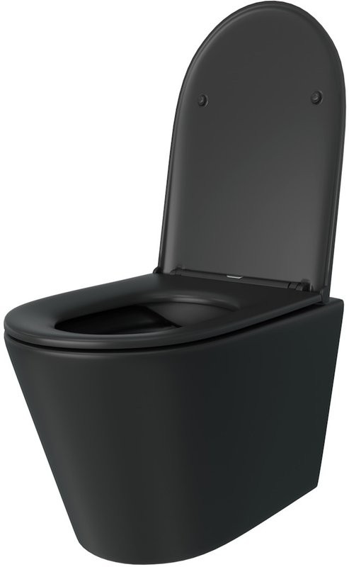 Унитаз подвесной Teymi Solli T40201MB с микрофлитом, безободковый, черный