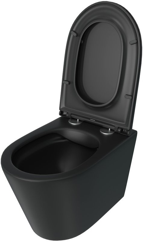Унитаз подвесной Teymi Solli T40201MB с микрофлитом, безободковый, черный