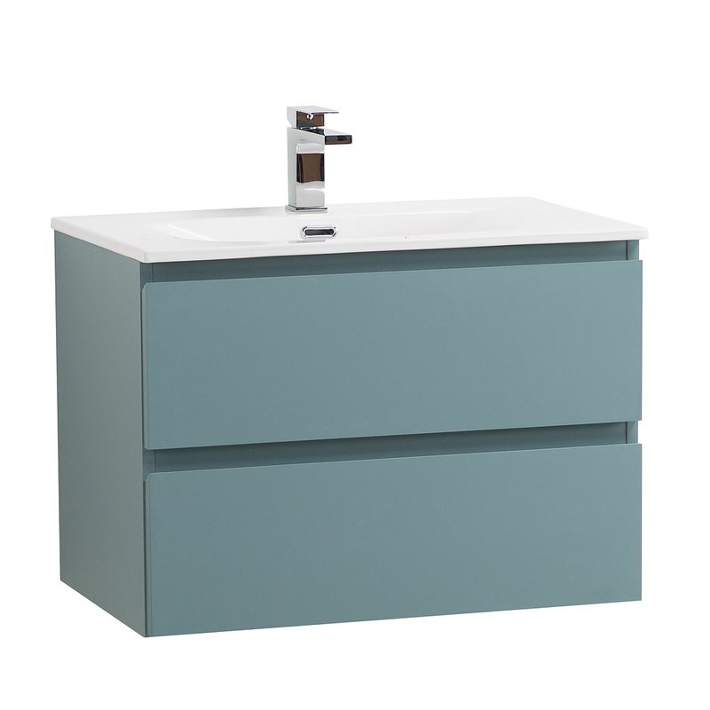 Мебель для ванной комнаты BelBagno Kraft 60 подвесная, матовая голубая, раковина bb-8099-60