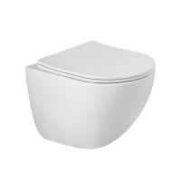 Унитаз подвесной BelBagno Amanda-Tor BB051CH-TOR-FC/SC безободковый, с микролифтом, смыв торнадо, белый глянцевый