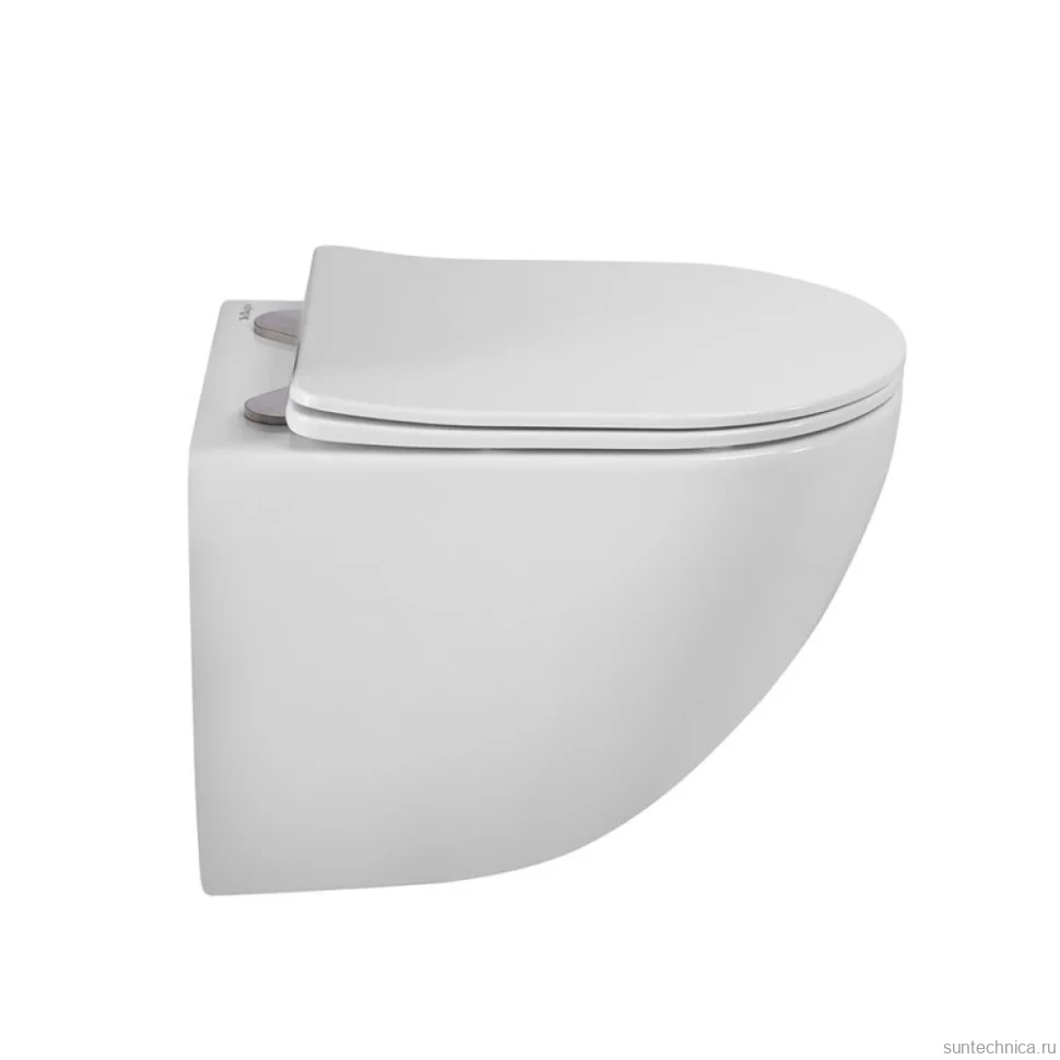 Унитаз подвесной BelBagno Amanda-Tor BB051CH-TOR-FC/SC безободковый, с микролифтом, смыв торнадо, белый глянцевый