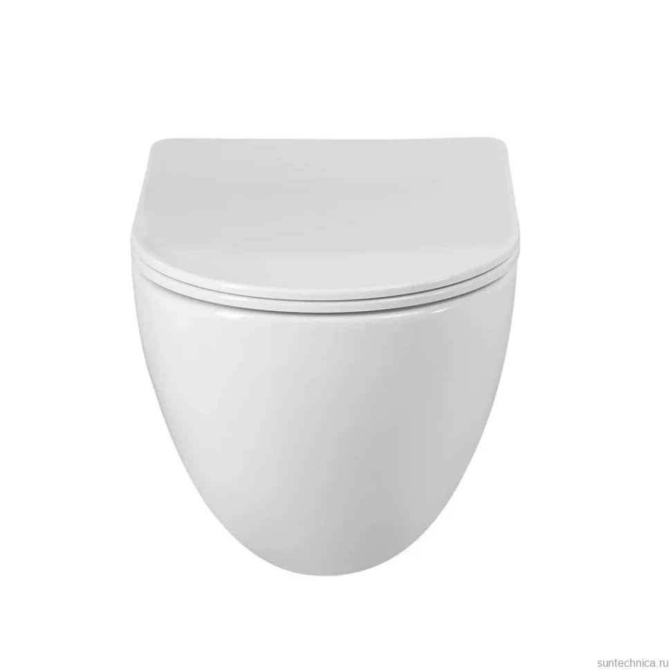 Унитаз подвесной BelBagno Amanda-Tor BB051CH-TOR-FC/SC безободковый, с микролифтом, смыв торнадо, белый глянцевый