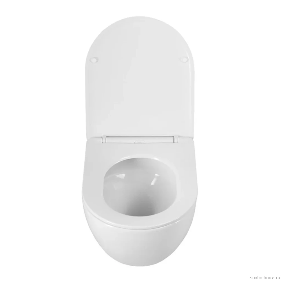 Унитаз подвесной BelBagno Amanda-Tor BB051CH-TOR-FC/SC безободковый, с микролифтом, смыв торнадо, белый глянцевый