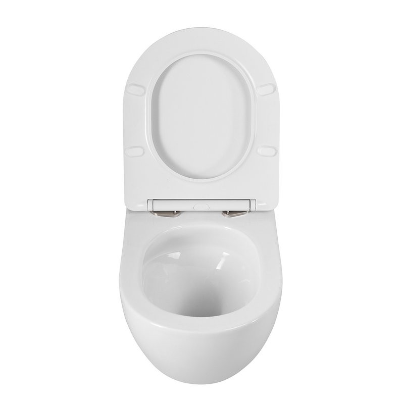 Унитаз подвесной BelBagno Amanda-Tor BB051CH-TOR-FC/SC безободковый, с микролифтом, смыв торнадо, белый глянцевый