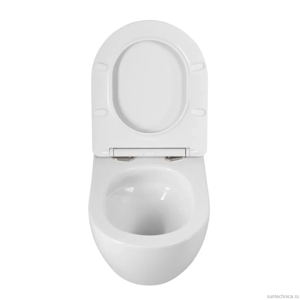 Унитаз подвесной BelBagno Amanda-Tor BB051CH-TOR-FC/SC безободковый, с микролифтом, смыв торнадо, белый глянцевый