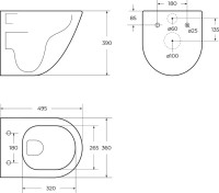 Унитаз подвесной BelBagno Amanda-Tor BB051CH-TOR-FC/SC безободковый, с микролифтом, смыв торнадо, белый глянцевый