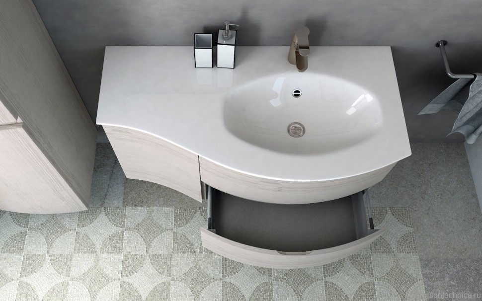 Мебель для ванной комнаты Cezares Vague 104 R rovere sbiancato