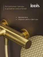 Термостатический смеситель IDDIS DUNMG02i74 золото матовое