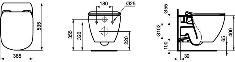 Комплект Ideal Standard Tesi AquaBlade T386801