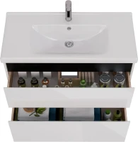 Тумба под раковину Lemark Combi 100 черная, белая глянцевая