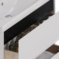 Тумба под раковину Lemark Combi 100 черная, белая глянцевая