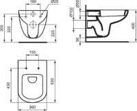 Комплект Унитаз подвесной Ideal Standard Tempo + Крышка T679401 с микролифтом, петли хром + Инсталляция Prosys Eco Frame M