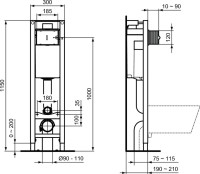 Комплект Унитаз подвесной Ideal Standard Tempo + Крышка T679401 с микролифтом, петли хром + Инсталляция Prosys Eco Frame M