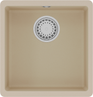 Комплект Мойка Lemark Sinara 400-U 9910062 бежевая + Смеситель Comfort LM3075BN-Beige с гибким изливом, никель, бежевый