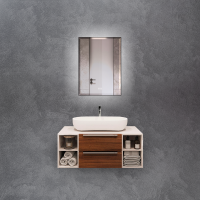 Зеркало Terminus Соренто 60х70 с подсветкой, с антизапотевателем, черное