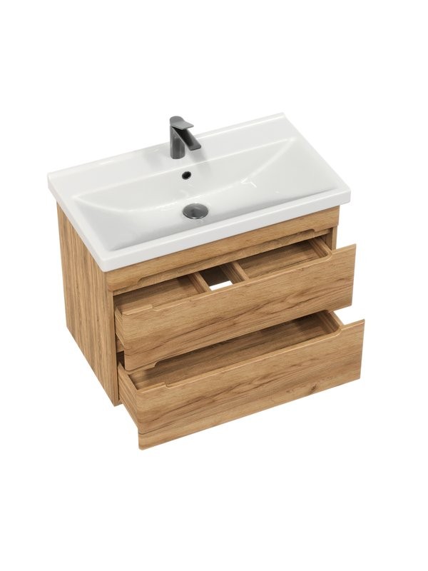 Тумба с раковиной SanStar Diva 80 подвесная, Gold Kraft, раковина Fest 80