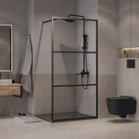 Душевая перегородка Niagara Nova NG-688-10BLACK 100х195, профиль матовый черный, стекло прозрачное