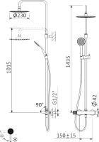 Душевая стойка Cezares Leaf LEAF-CDA-23-01 хром
