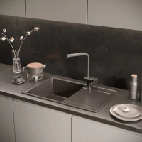 Мойка кухонная Domaci Палермо PR-735-004 черная Мойка кухонная Domaci Палермо PR-735-004 черная