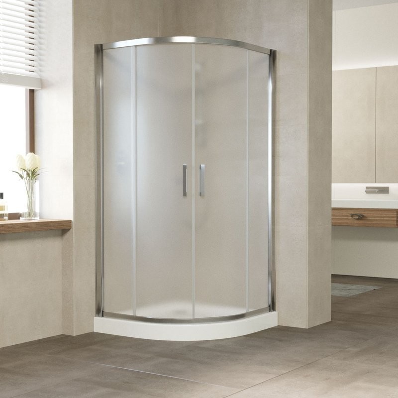 Душевой уголок Vegas Glass ZS Tur Novo 120 08 10 профиль глянцевый хром, стекло сатин