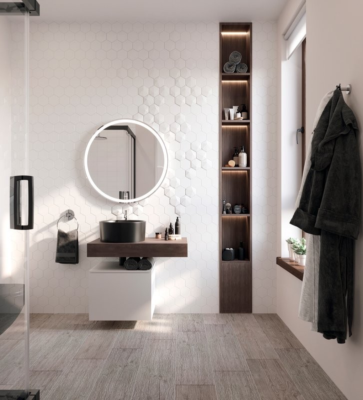 Столешница STWORKI Ольборг 80 дуб карпентер, без отверстий, с тумбой 50