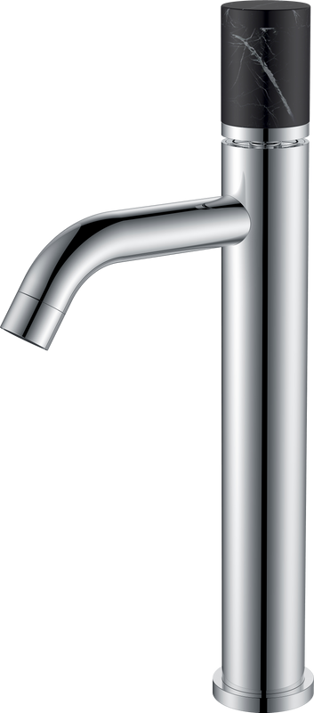 Смеситель для раковины Boheme Stick 122-CR-MR-B хром, черный мрамор