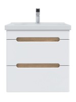 Тумба под раковину без столешницы SanStar Diva 60 подвесная матовая белая, дуб вотан
