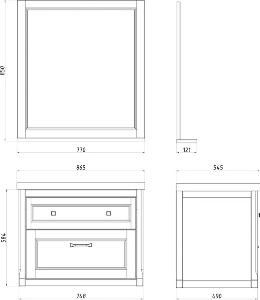 Мебель для ванной комнаты ASB-Woodline Толедо 85 капучино