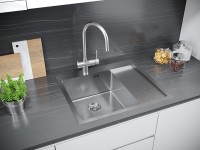 Комплект Мойка Paulmark Kroner PM225951-BSL брашированная нержавеющая сталь L + Измельчитель Bone Crusher BC 810-AS