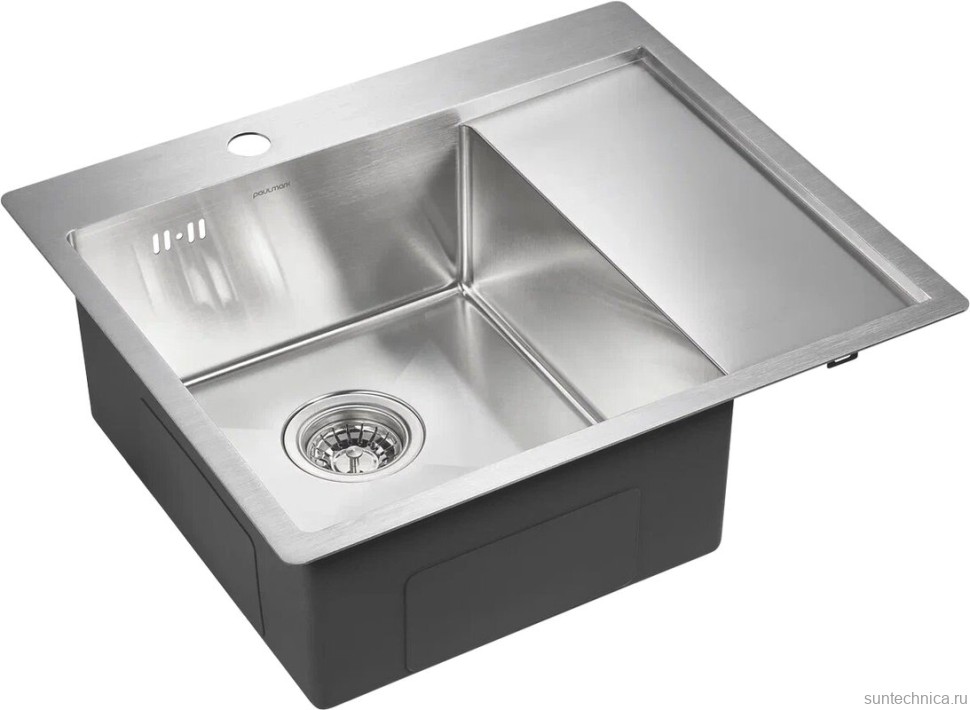 Комплект Мойка Paulmark Kroner PM225951-BSL брашированная нержавеющая сталь L + Измельчитель Bone Crusher BC 810-AS