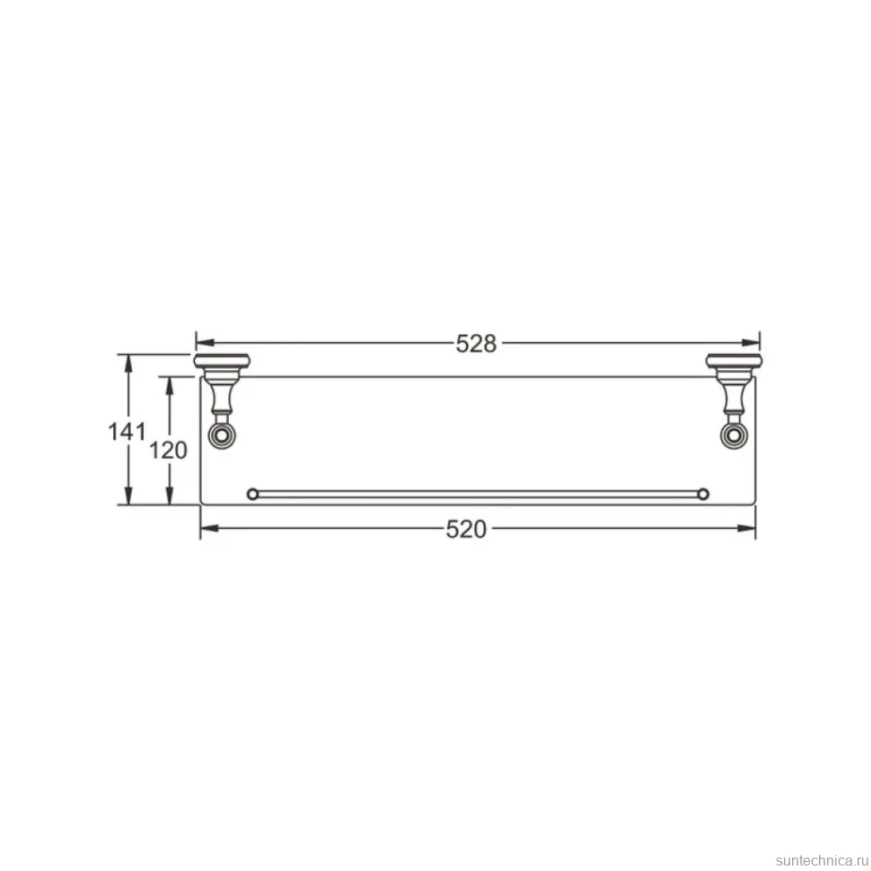 Полка Rose RG11Q RG1119Q 50 см, бронза