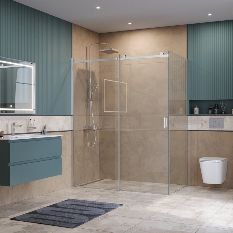 Душевой уголок BelBagno Soft Close-2 AH-1-160/80-C-Cr профиль хром