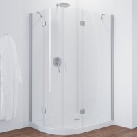 Душевой уголок Vegas Glass AFS-F 120*110 07 01 R профиль матовый хром, стекло прозрачное