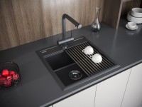 Комплект Мойка Paulmark Stepia + Step PM115051-AN+R375-BS антрацит + Измельчитель Bone Crusher BC 910-SL-Slim Line