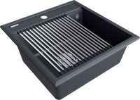 Комплект Мойка Paulmark Stepia + Step PM115051-AN+R375-BS антрацит + Измельчитель Bone Crusher BC 910-SL-Slim Line