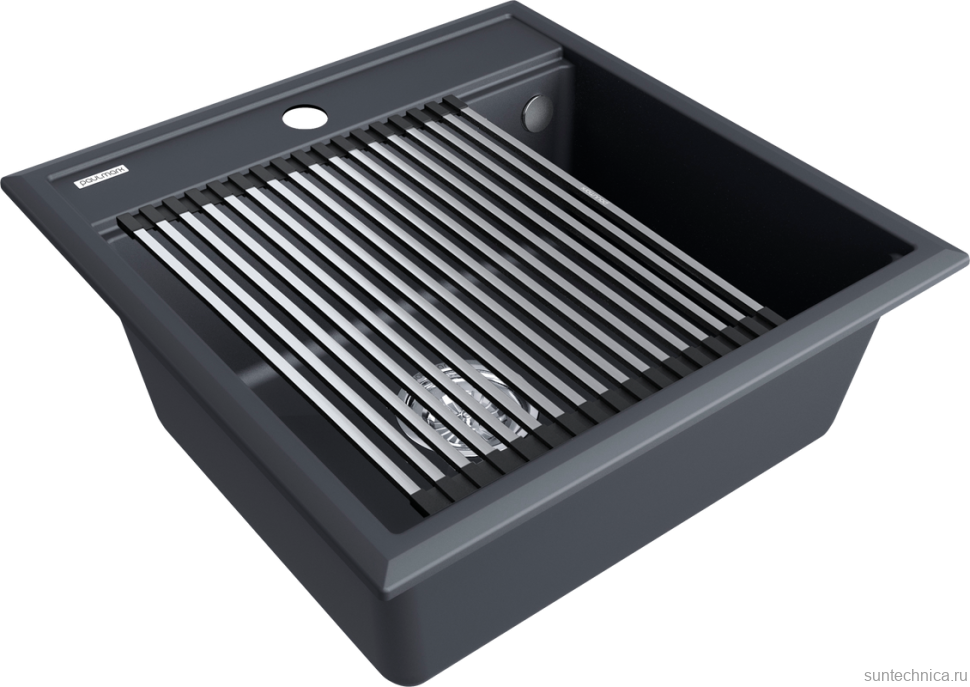 Комплект Мойка Paulmark Stepia + Step PM115051-AN+R375-BS антрацит + Измельчитель Bone Crusher BC 910-SL-Slim Line