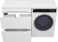 Тумба с раковиной Misty Байкал 70 L для стиральной машины, белая