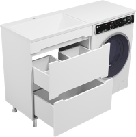 Тумба с раковиной Misty Байкал 70 L для стиральной машины, белая