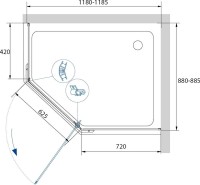Душевой уголок RGW Passage PA-091 120х90, профиль хром, стекло прозрачное