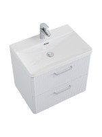 Тумба с раковиной BelBagno Due 50 ручки хром полированный, белый металлик