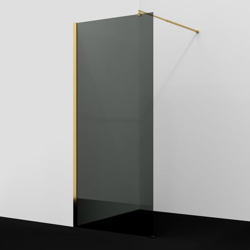 Душевая перегородка Wasserkraft Rur 30W 110 см, профиль глянцевое золото, стекло тонированное