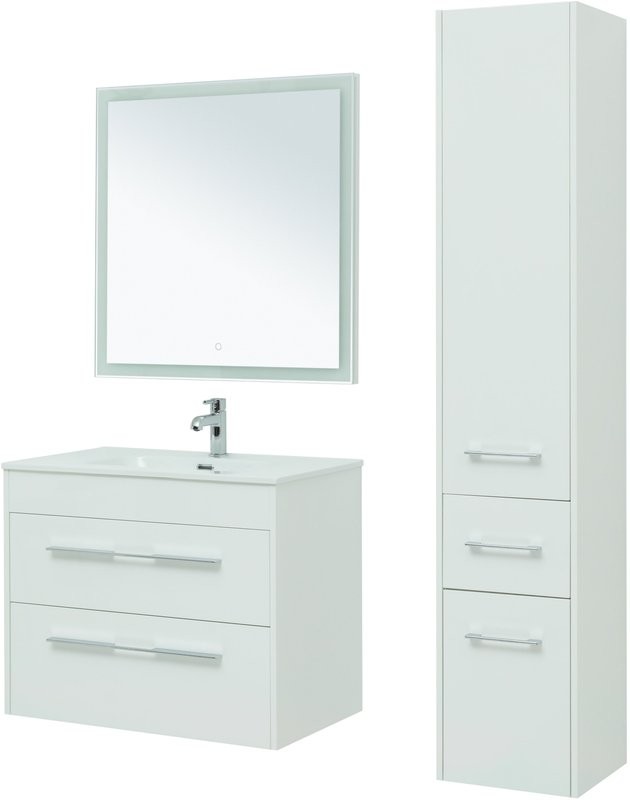 Мебель для ванной комнаты Aquanet Августа 80 белый глянец