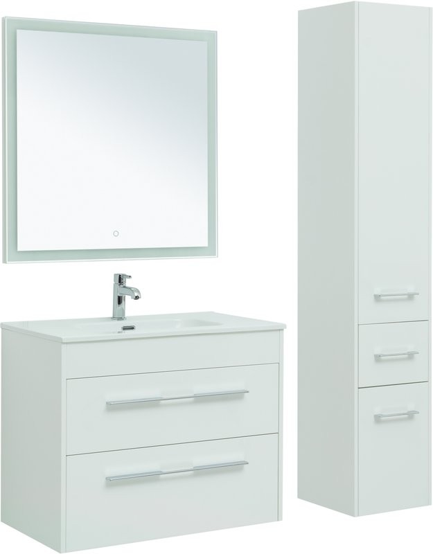 Мебель для ванной комнаты Aquanet Августа 80 белый глянец