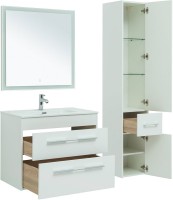 Мебель для ванной комнаты Aquanet Августа 80 белый глянец Мебель для ванной комнаты Aquanet Августа 80 белый глянец